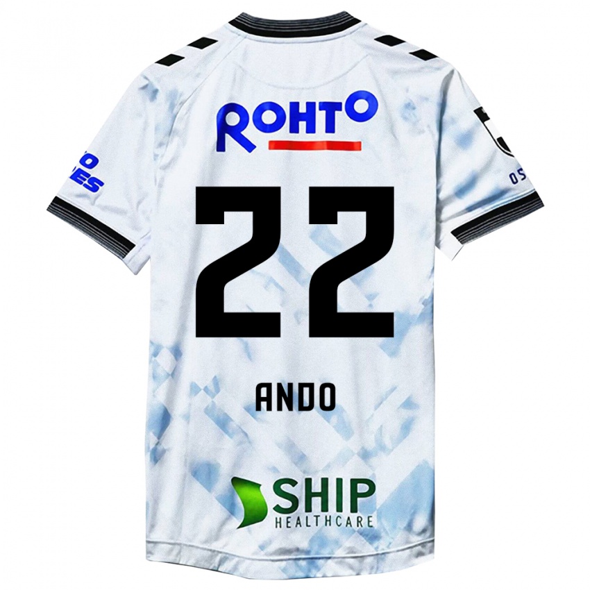 Niño Camiseta Rikuto Ando #22 Blanco Negro 2ª Equipación 2024/25 La Camisa Chile