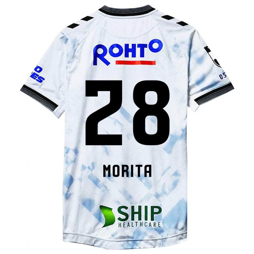 Niño Camiseta Masahiro Morita #28 Blanco Negro 2ª Equipación 2024/25 La Camisa Chile