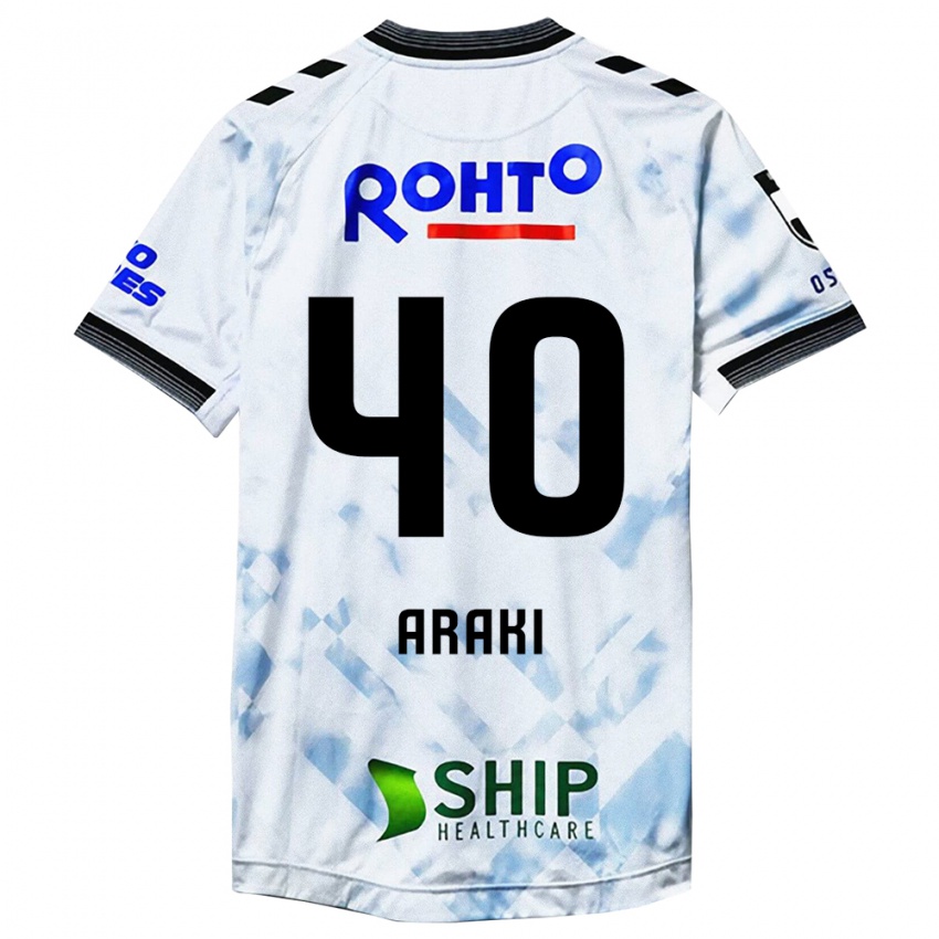 Niño Camiseta Rui Araki #40 Blanco Negro 2ª Equipación 2024/25 La Camisa Chile