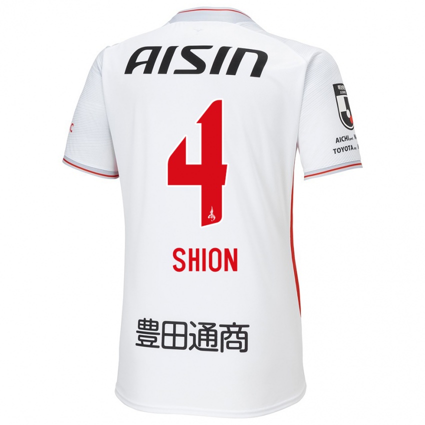 Niño Camiseta Shion Inoue #4 Blanco Amarillo Rojo 2ª Equipación 2024/25 La Camisa Chile