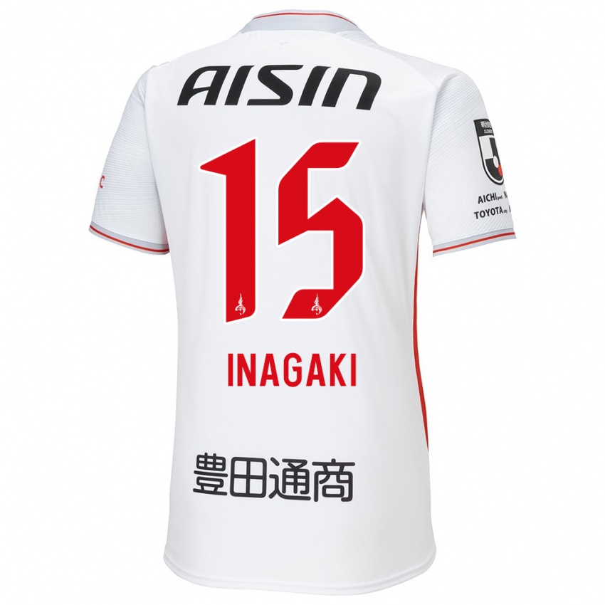 Niño Camiseta Sho Inagaki #15 Blanco Amarillo Rojo 2ª Equipación 2024/25 La Camisa Chile