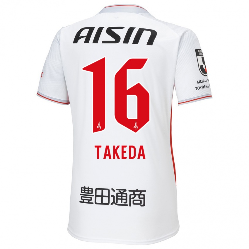 Niño Camiseta Yohei Takeda #16 Blanco Amarillo Rojo 2ª Equipación 2024/25 La Camisa Chile