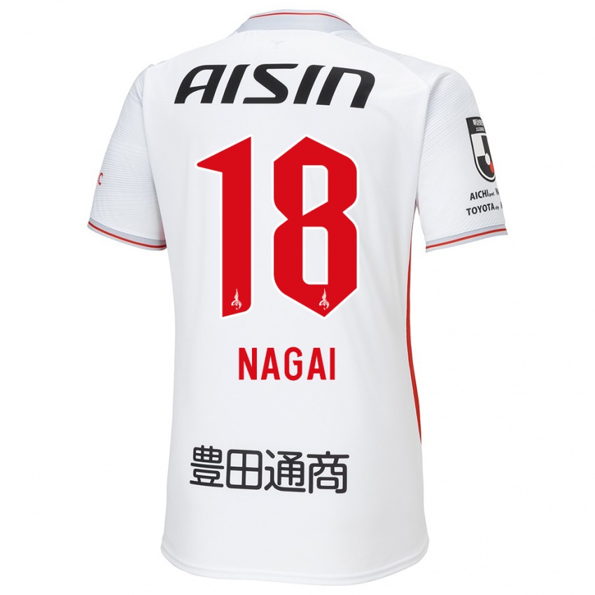 Niño Camiseta Kensuke Nagai #18 Blanco Amarillo Rojo 2ª Equipación 2024/25 La Camisa Chile