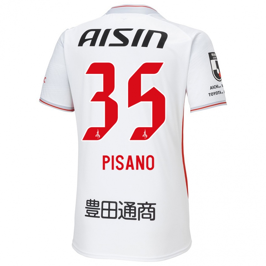 Niño Camiseta Alexandre Pisano #35 Blanco Amarillo Rojo 2ª Equipación 2024/25 La Camisa Chile