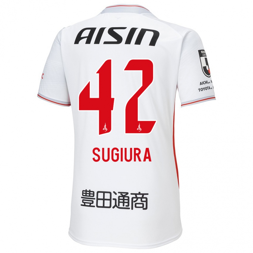 Niño Camiseta Shungo Sugiura #42 Blanco Amarillo Rojo 2ª Equipación 2024/25 La Camisa Chile