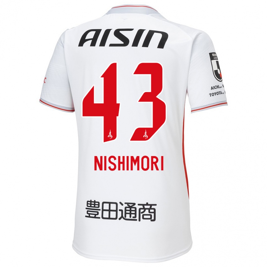 Niño Camiseta Yuto Nishimori #43 Blanco Amarillo Rojo 2ª Equipación 2024/25 La Camisa Chile