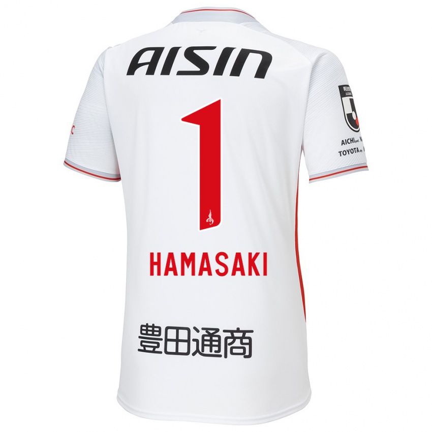 Niño Camiseta Shiki Hamasaki #1 Blanco Amarillo Rojo 2ª Equipación 2024/25 La Camisa Chile