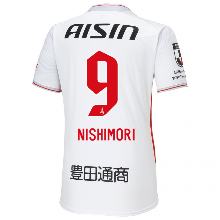 Niño Camiseta Naoto Nishimori #9 Blanco Amarillo Rojo 2ª Equipación 2024/25 La Camisa Chile