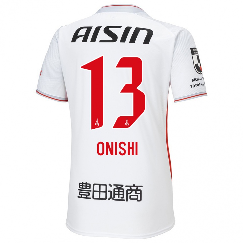 Niño Camiseta Ritsu Onishi #13 Blanco Amarillo Rojo 2ª Equipación 2024/25 La Camisa Chile