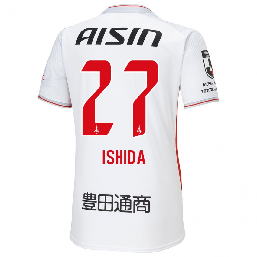 Niño Camiseta Kakeru Ishida #27 Blanco Amarillo Rojo 2ª Equipación 2024/25 La Camisa Chile