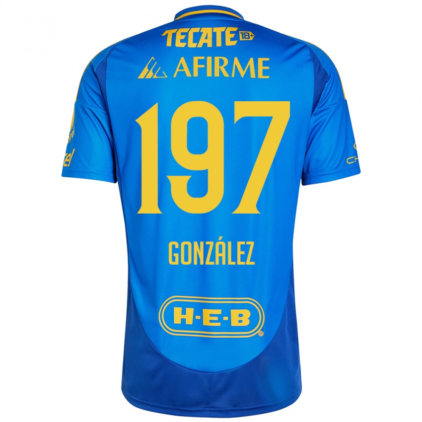 Niño Camiseta Germán González #197 Azul Amarillo 2ª Equipación 2024/25 La Camisa Chile