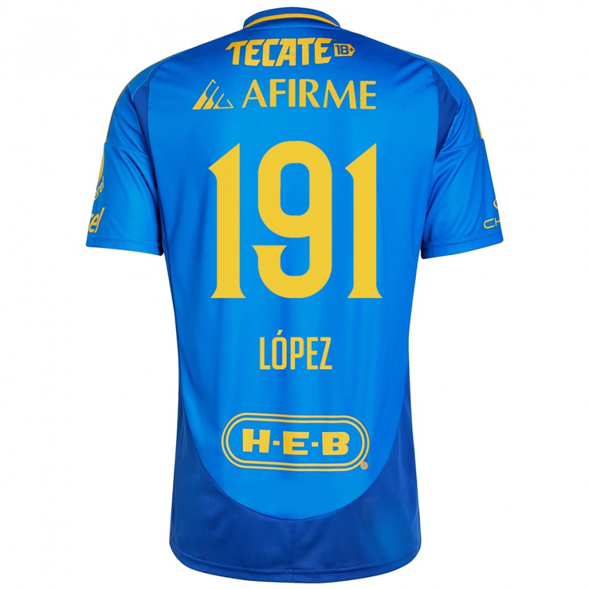 Niño Camiseta Adrián López #191 Azul Amarillo 2ª Equipación 2024/25 La Camisa Chile