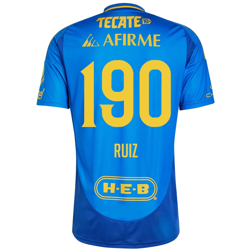 Niño Camiseta Óscar Ruiz #190 Azul Amarillo 2ª Equipación 2024/25 La Camisa Chile