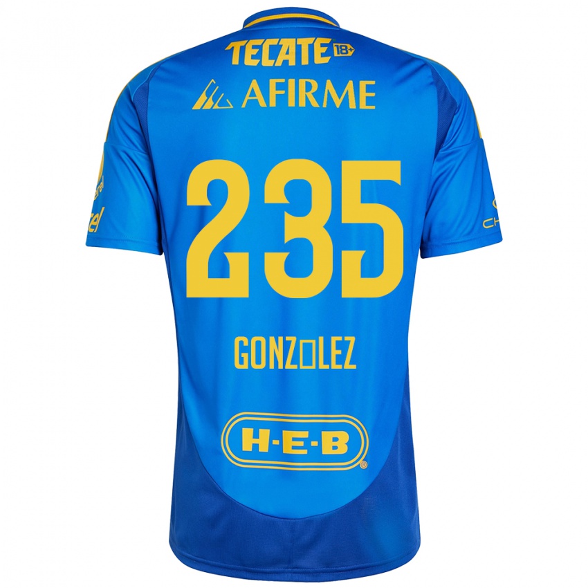 Niño Camiseta Mauricio González #235 Azul Amarillo 2ª Equipación 2024/25 La Camisa Chile