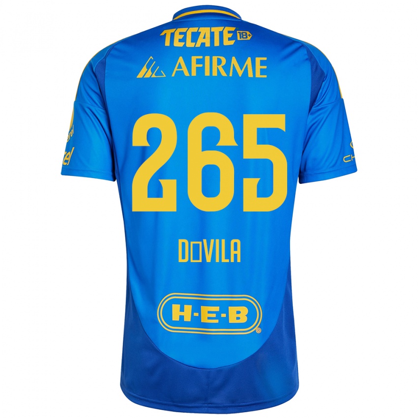 Niño Camiseta Emiliano Dávila #265 Azul Amarillo 2ª Equipación 2024/25 La Camisa Chile