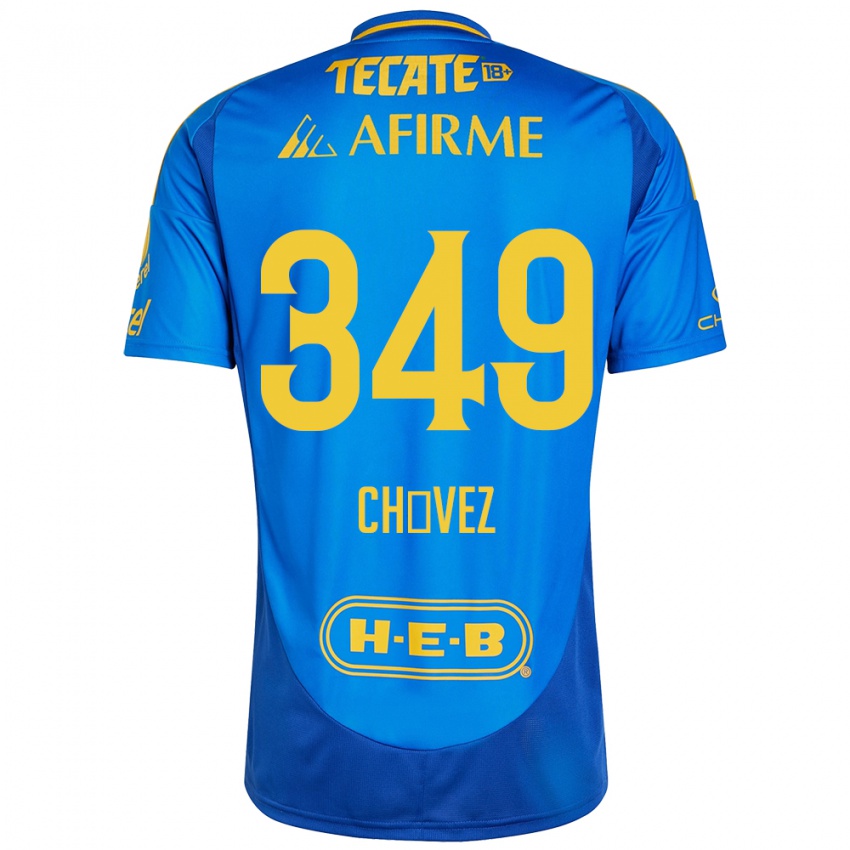 Niño Camiseta Jorge Chávez #349 Azul Amarillo 2ª Equipación 2024/25 La Camisa Chile