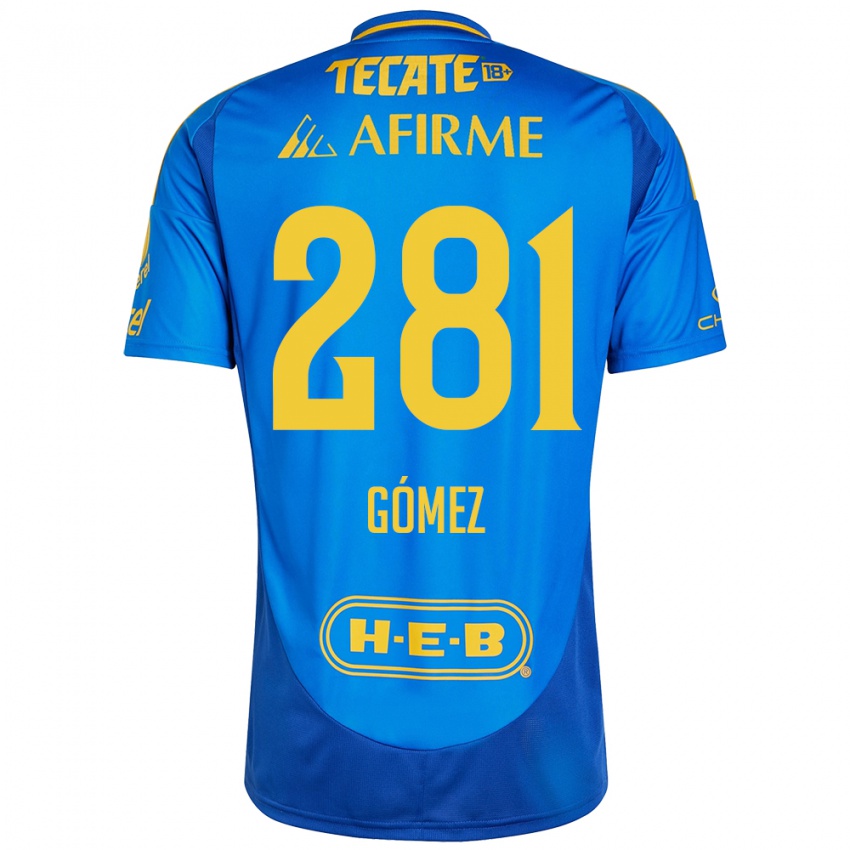 Niño Camiseta Luis Gómez #281 Azul Amarillo 2ª Equipación 2024/25 La Camisa Chile