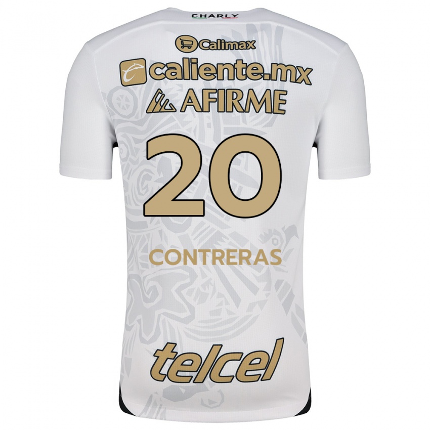 Niño Camiseta Francisco Contreras #20 Blanco Negro 2ª Equipación 2024/25 La Camisa Chile