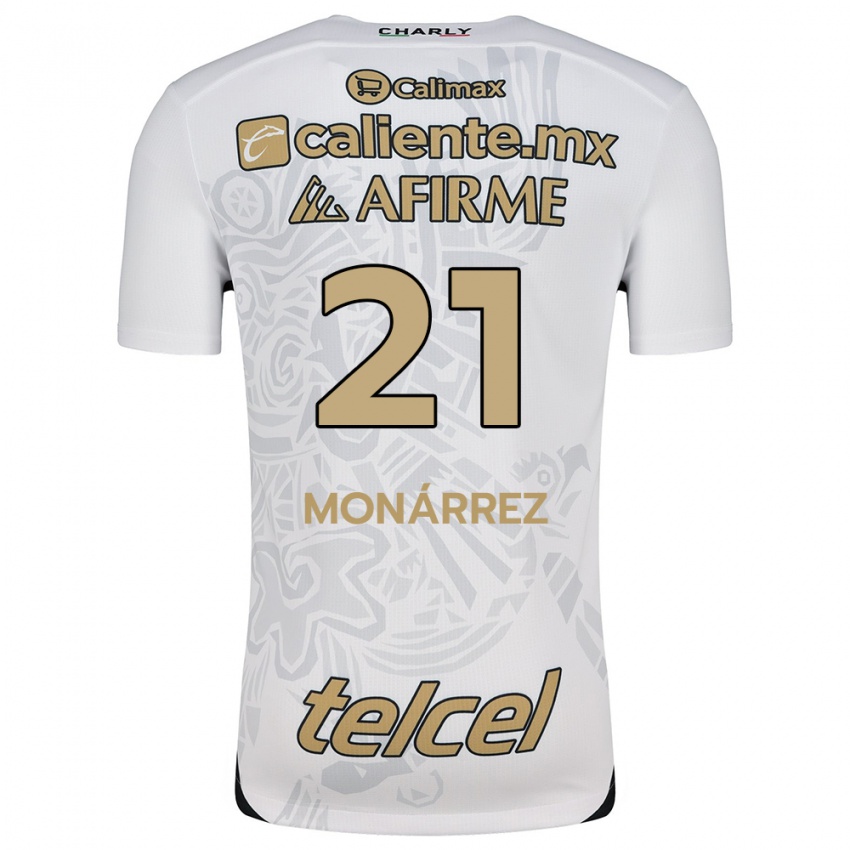 Niño Camiseta Fernando Monárrez #21 Blanco Negro 2ª Equipación 2024/25 La Camisa Chile