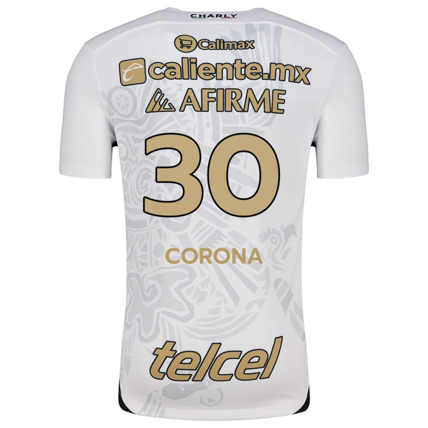 Niño Camiseta Jesús Corona #30 Blanco Negro 2ª Equipación 2024/25 La Camisa Chile