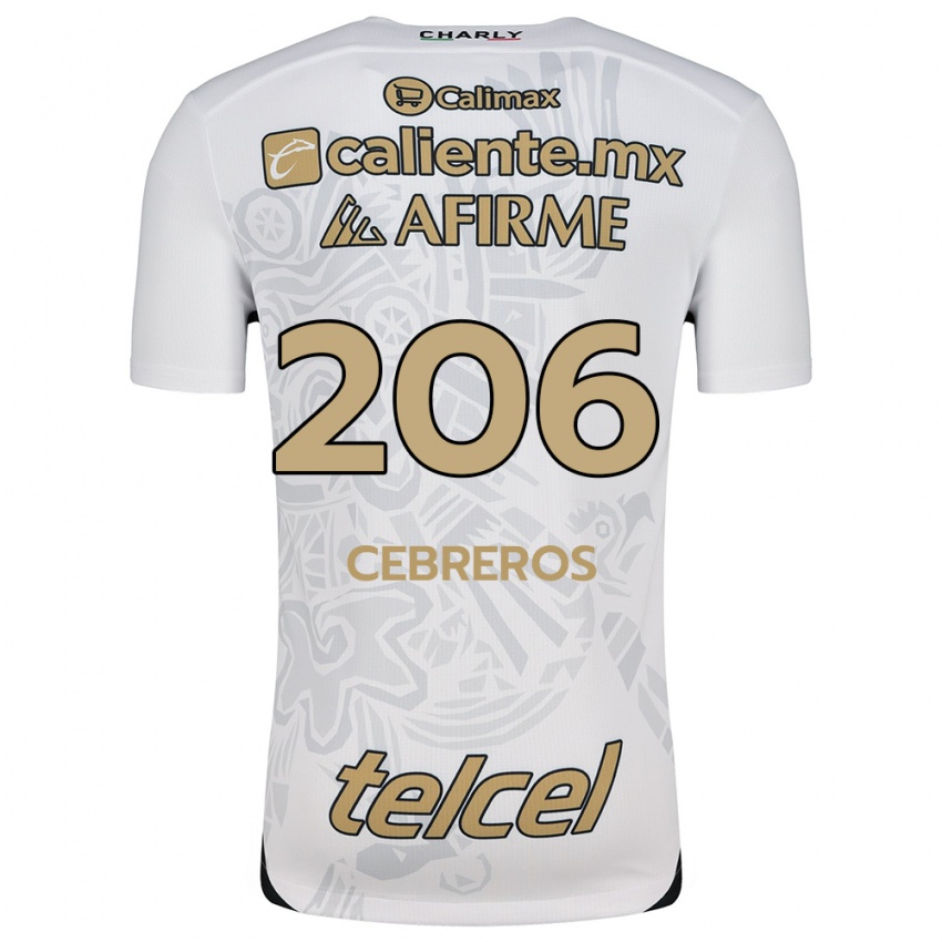 Niño Camiseta Luis Cebreros #206 Blanco Negro 2ª Equipación 2024/25 La Camisa Chile