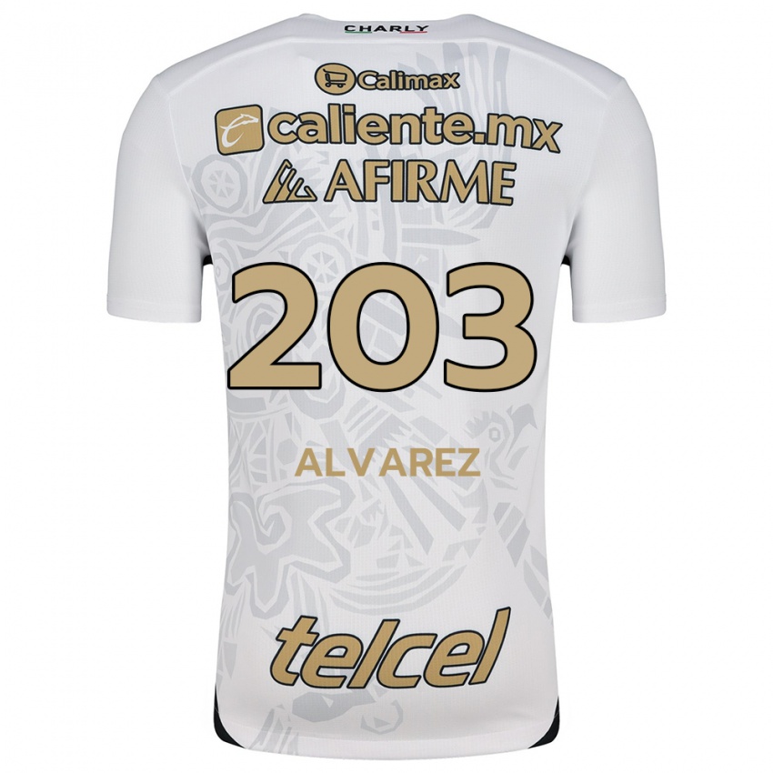 Niño Camiseta Jaime Álvarez #203 Blanco Negro 2ª Equipación 2024/25 La Camisa Chile