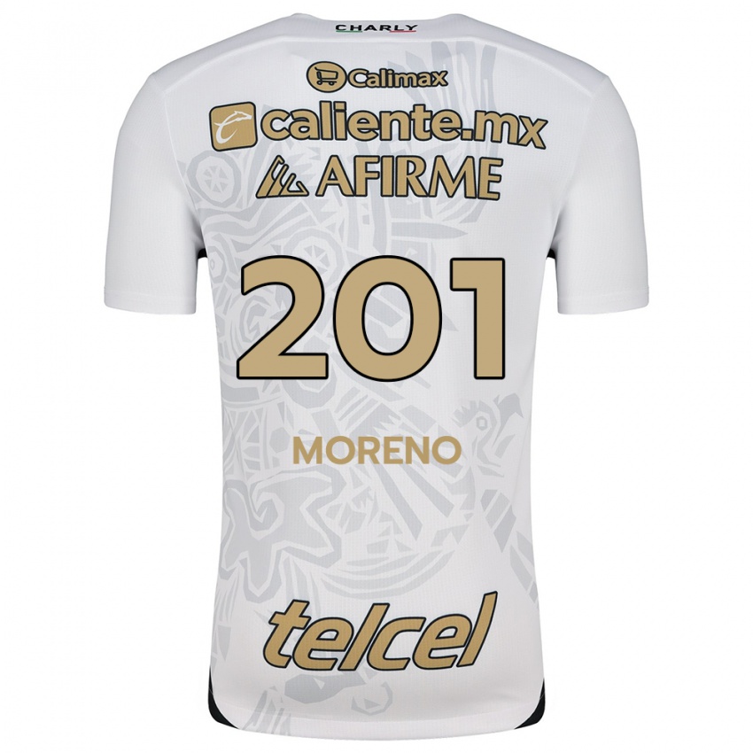 Niño Camiseta Jesús Moreno #201 Blanco Negro 2ª Equipación 2024/25 La Camisa Chile