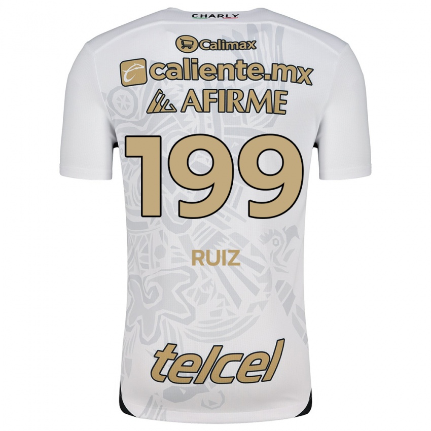 Niño Camiseta Emilio Ruiz #199 Blanco Negro 2ª Equipación 2024/25 La Camisa Chile