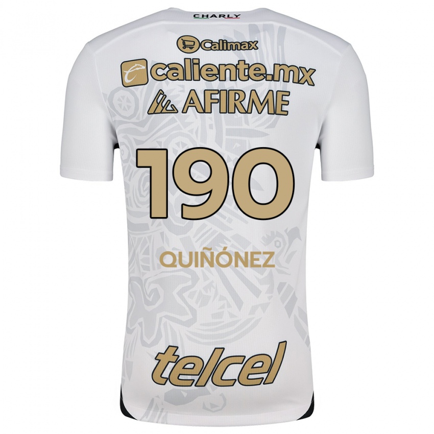 Niño Camiseta Martín Quiñónez #190 Blanco Negro 2ª Equipación 2024/25 La Camisa Chile