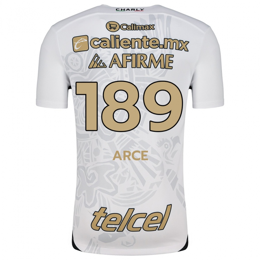 Niño Camiseta Diego Arce #189 Blanco Negro 2ª Equipación 2024/25 La Camisa Chile