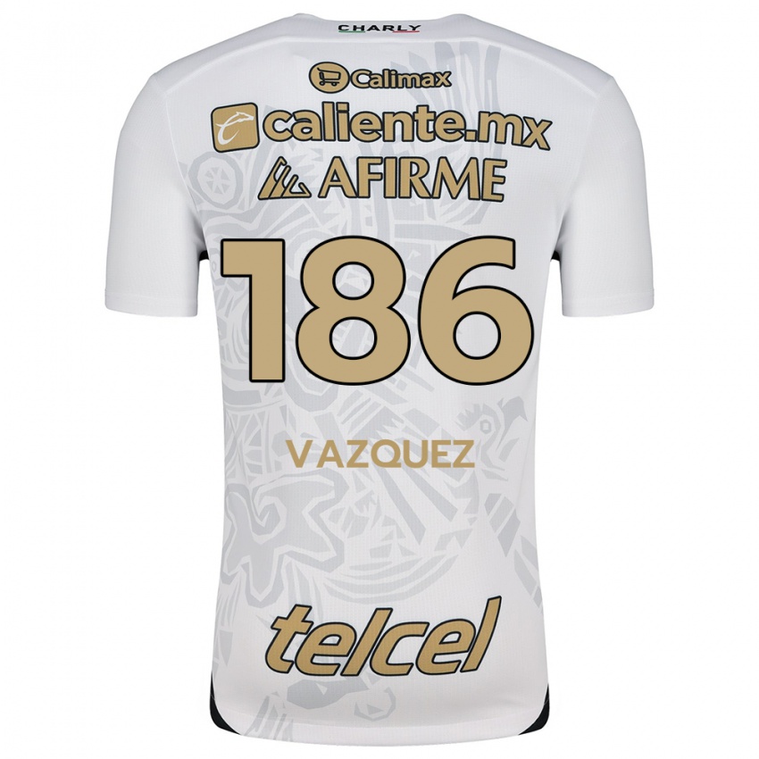 Niño Camiseta Octavio Vázquez #186 Blanco Negro 2ª Equipación 2024/25 La Camisa Chile