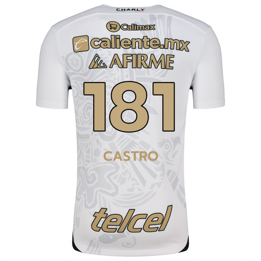 Niño Camiseta José Castro #181 Blanco Negro 2ª Equipación 2024/25 La Camisa Chile