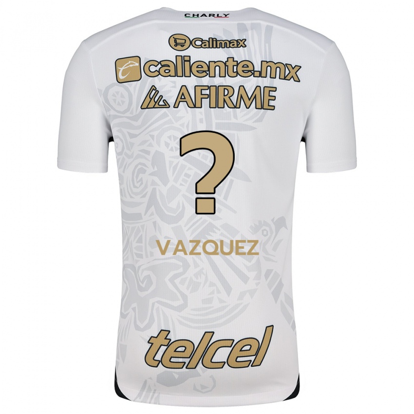 Niño Camiseta Aldair Vázquez #0 Blanco Negro 2ª Equipación 2024/25 La Camisa Chile