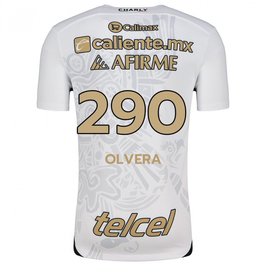 Niño Camiseta Ian Olvera #290 Blanco Negro 2ª Equipación 2024/25 La Camisa Chile