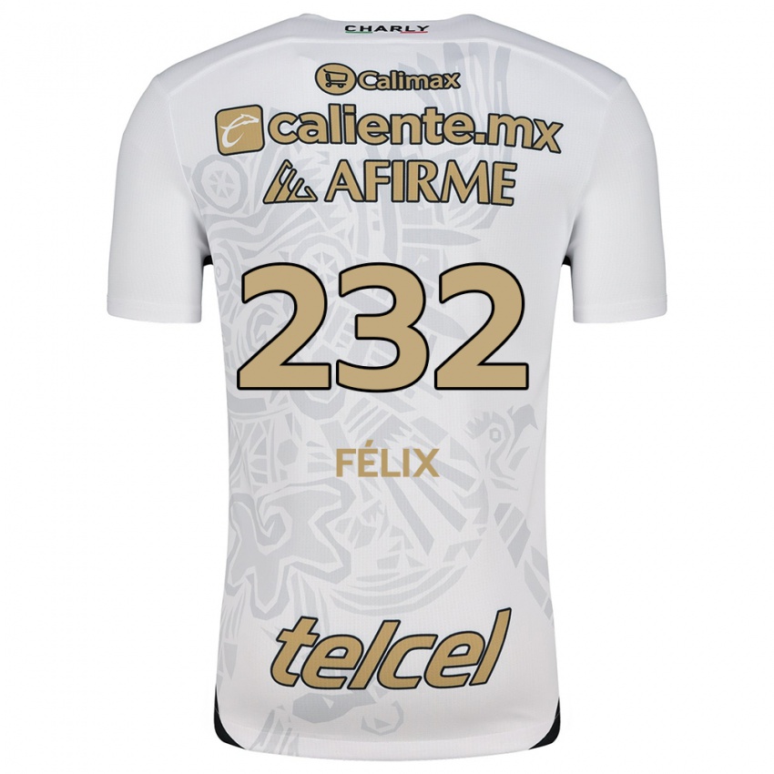 Niño Camiseta Erick Félix #232 Blanco Negro 2ª Equipación 2024/25 La Camisa Chile