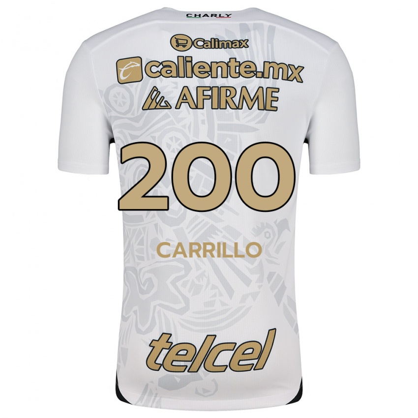 Niño Camiseta Manuel Carrillo #200 Blanco Negro 2ª Equipación 2024/25 La Camisa Chile