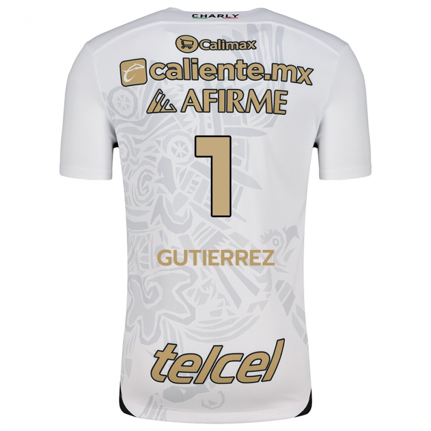 Niño Camiseta Alejandra Gutiérrez #1 Blanco Negro 2ª Equipación 2024/25 La Camisa Chile