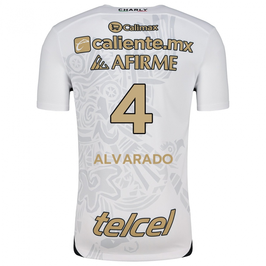 Niño Camiseta Mónica Alvarado #4 Blanco Negro 2ª Equipación 2024/25 La Camisa Chile