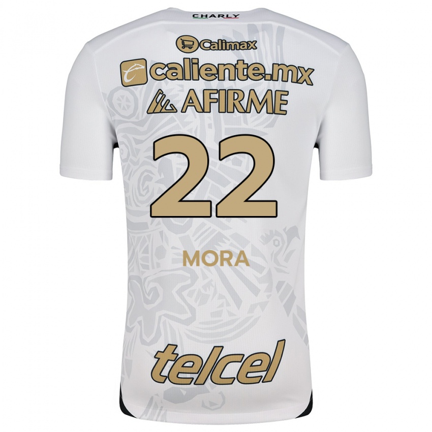 Niño Camiseta Bianca Mora #22 Blanco Negro 2ª Equipación 2024/25 La Camisa Chile