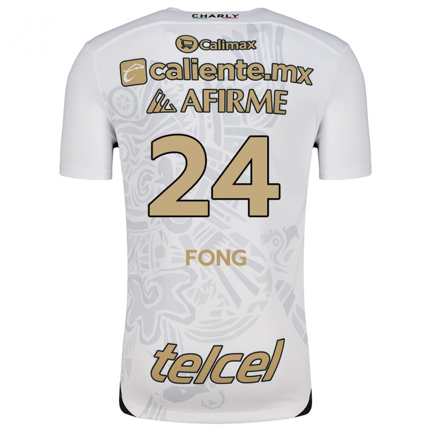 Niño Camiseta Michel Fong #24 Blanco Negro 2ª Equipación 2024/25 La Camisa Chile