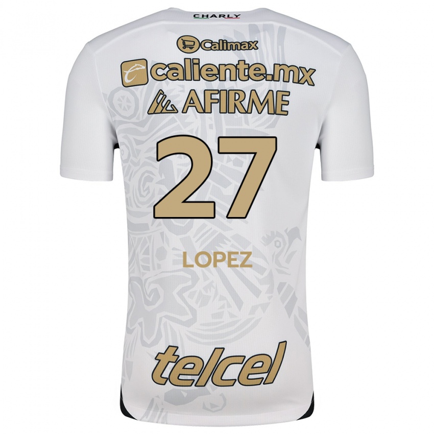 Niño Camiseta Victoria López #27 Blanco Negro 2ª Equipación 2024/25 La Camisa Chile