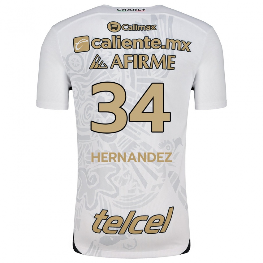 Niño Camiseta Kimberly Hernández #34 Blanco Negro 2ª Equipación 2024/25 La Camisa Chile