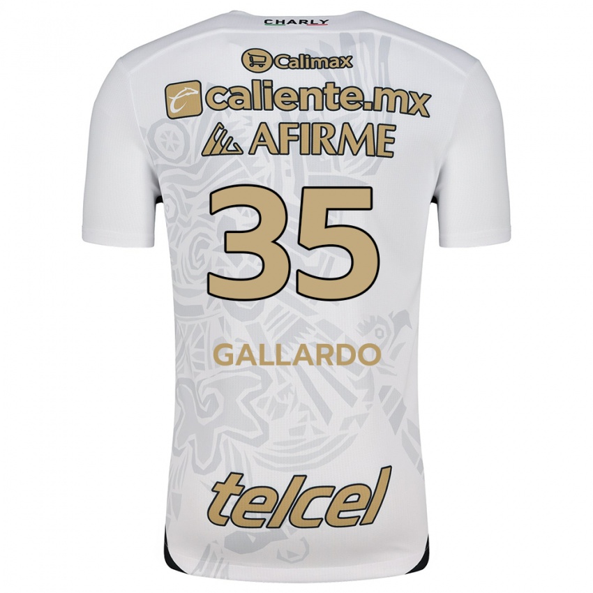 Niño Camiseta Gloriaisabel Gallardo #35 Blanco Negro 2ª Equipación 2024/25 La Camisa Chile