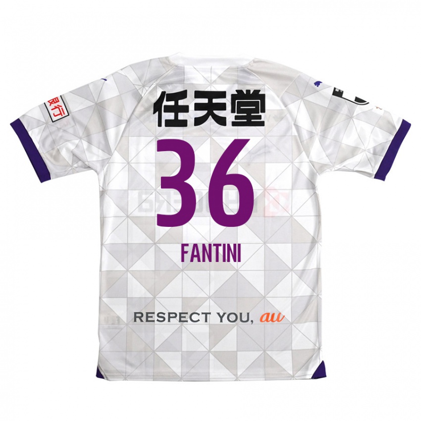 Niño Camiseta Akira Fantini #36 Blanco Morado 2ª Equipación 2024/25 La Camisa Chile