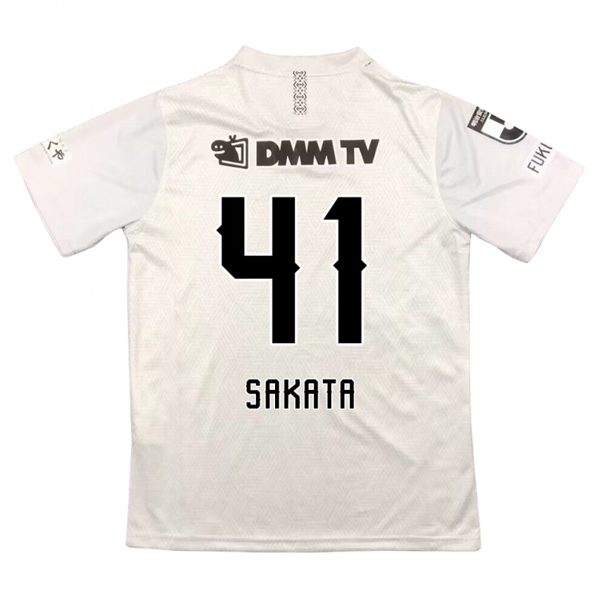 Niño Camiseta Daiki Sakata #41 Gris Negro 2ª Equipación 2024/25 La Camisa Chile