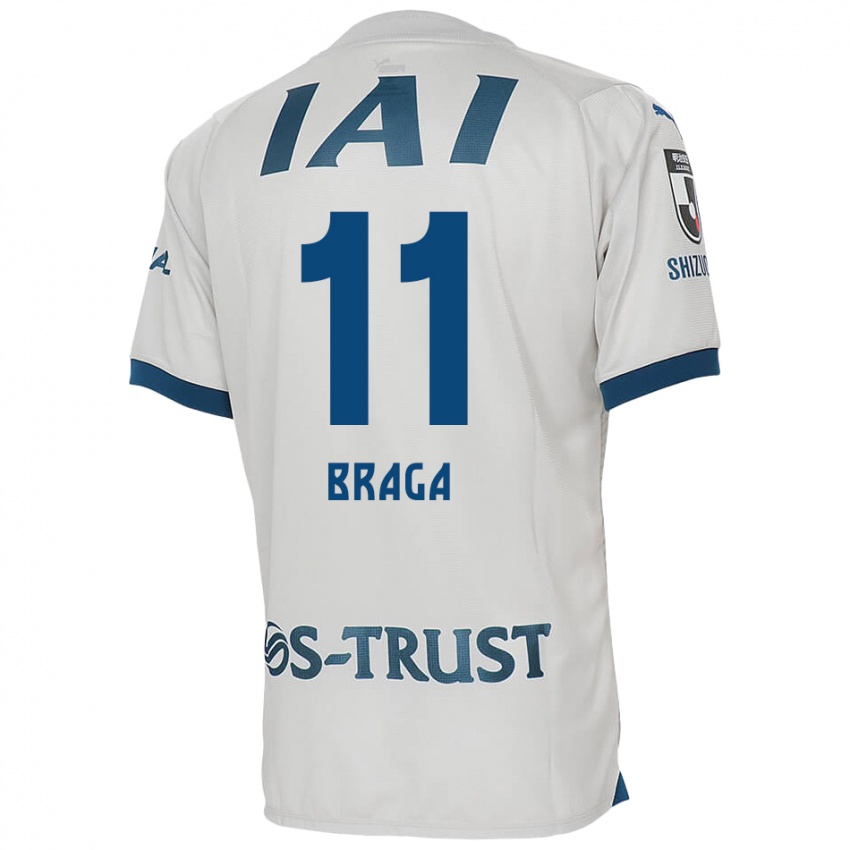 Niño Camiseta Lucas Braga #11 Blanco Azul 2ª Equipación 2024/25 La Camisa Chile