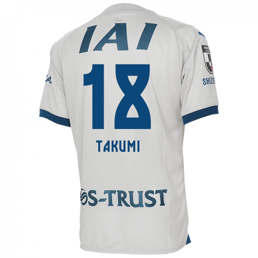 Niño Camiseta Takumi Kato #18 Blanco Azul 2ª Equipación 2024/25 La Camisa Chile