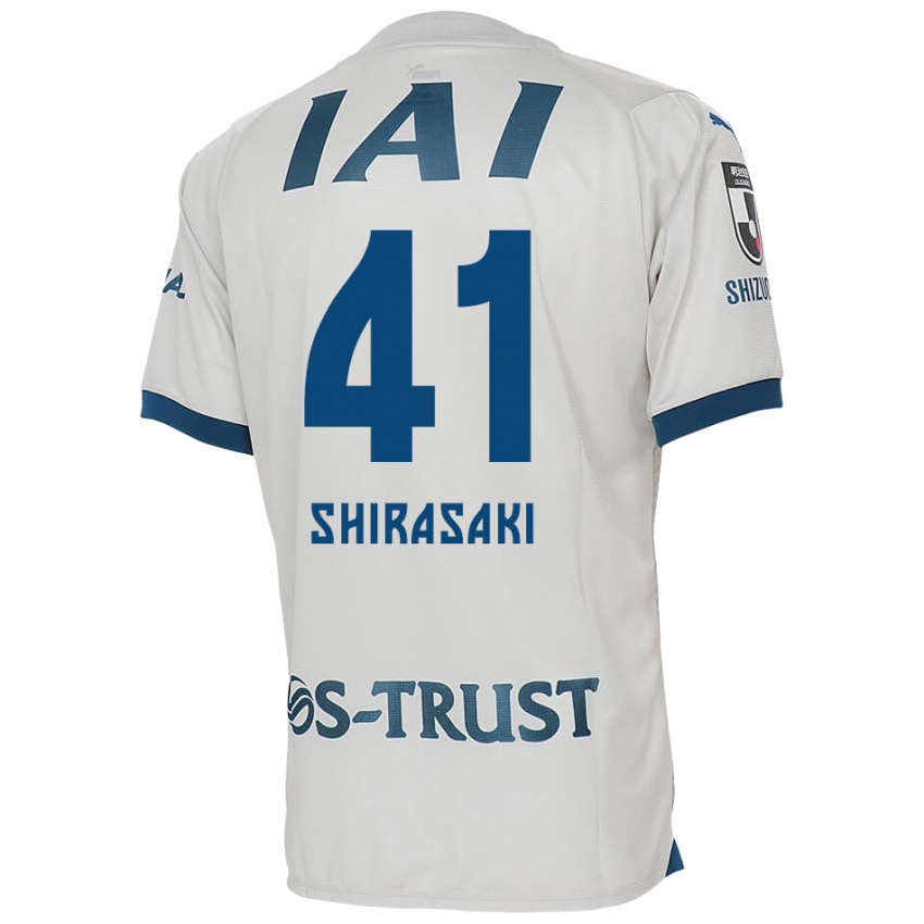 Niño Camiseta Ryohei Shirasaki #41 Blanco Azul 2ª Equipación 2024/25 La Camisa Chile