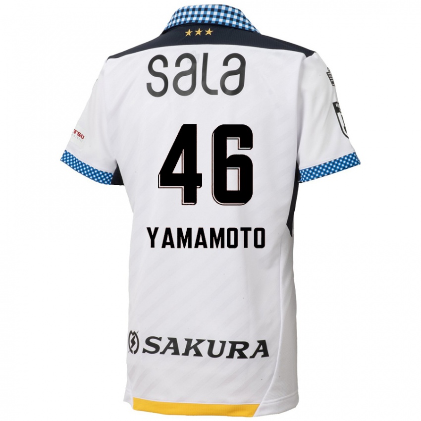 Niño Camiseta Shota Yamamoto #46 Blanco Negro 2ª Equipación 2024/25 La Camisa Chile