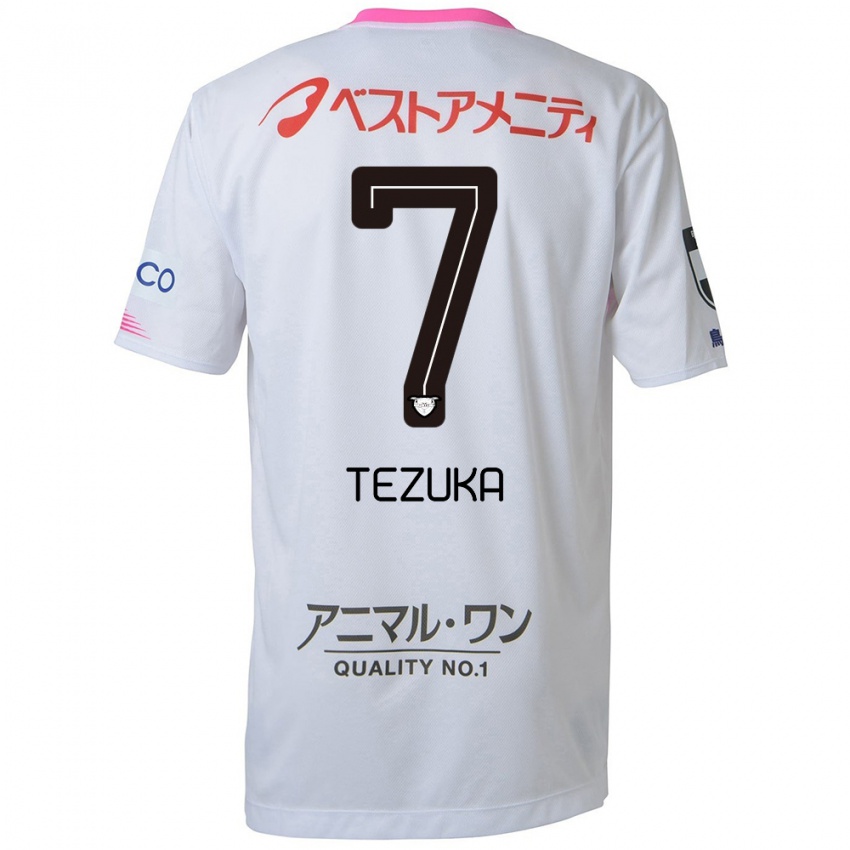 Niño Camiseta Kohei Tezuka #7 Blanco Azul Rosa 2ª Equipación 2024/25 La Camisa Chile